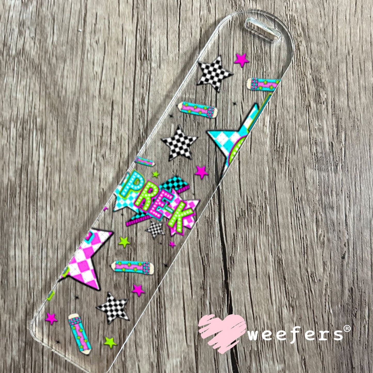 UV DTF Cup Wraps - Pre-K Checkered Bookmark Weefers