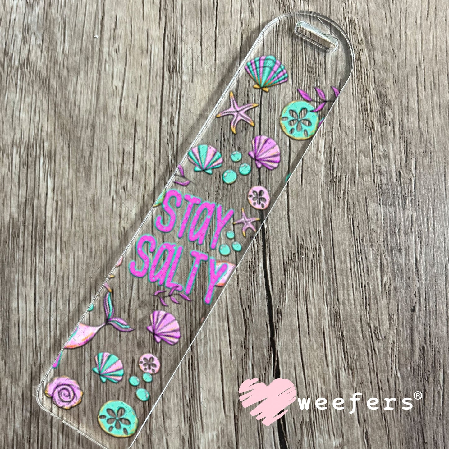 UV DTF Cup Wraps - Stay Salty Teal Purple Bookmark Weefers