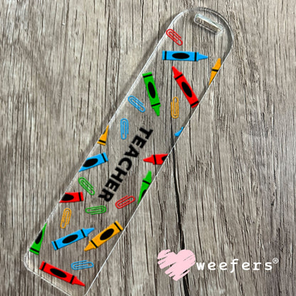 UV DTF Cup Wraps - Teacher Crayons Bookmark Weefers