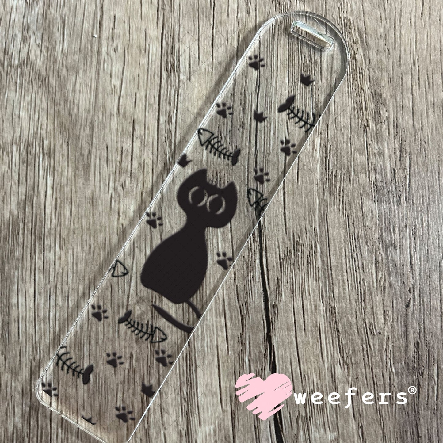 UV DTF Cup Wraps - Black Cat Fish Bones Bookmark Weefers