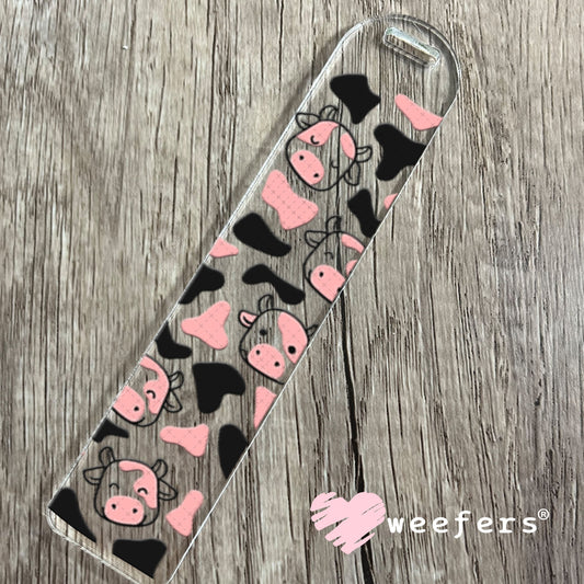 UV DTF Cup Wraps - Pink and Black Cows Bookmark Weefers