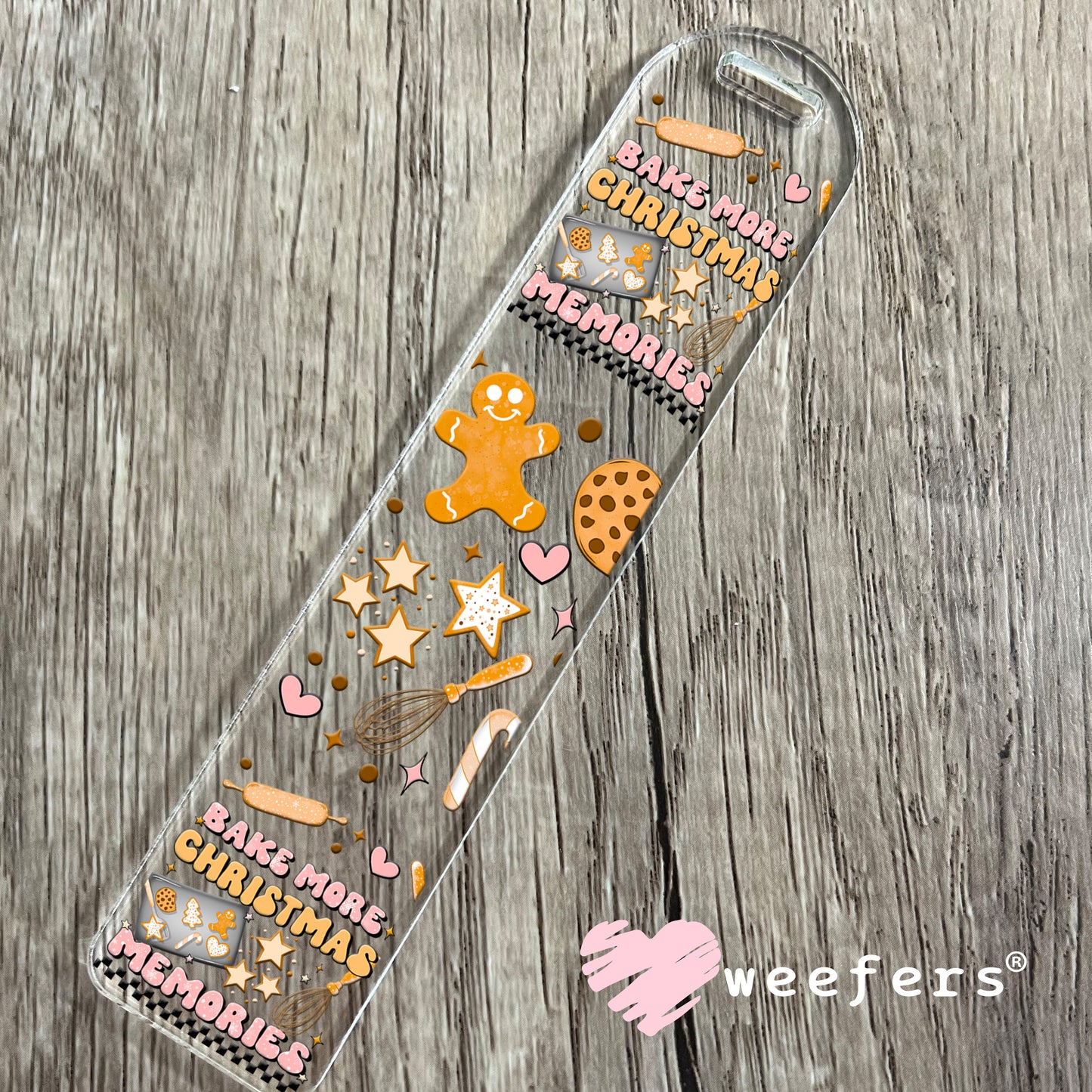 Bake More Christmas Memories UV DTF Bookmark Decal