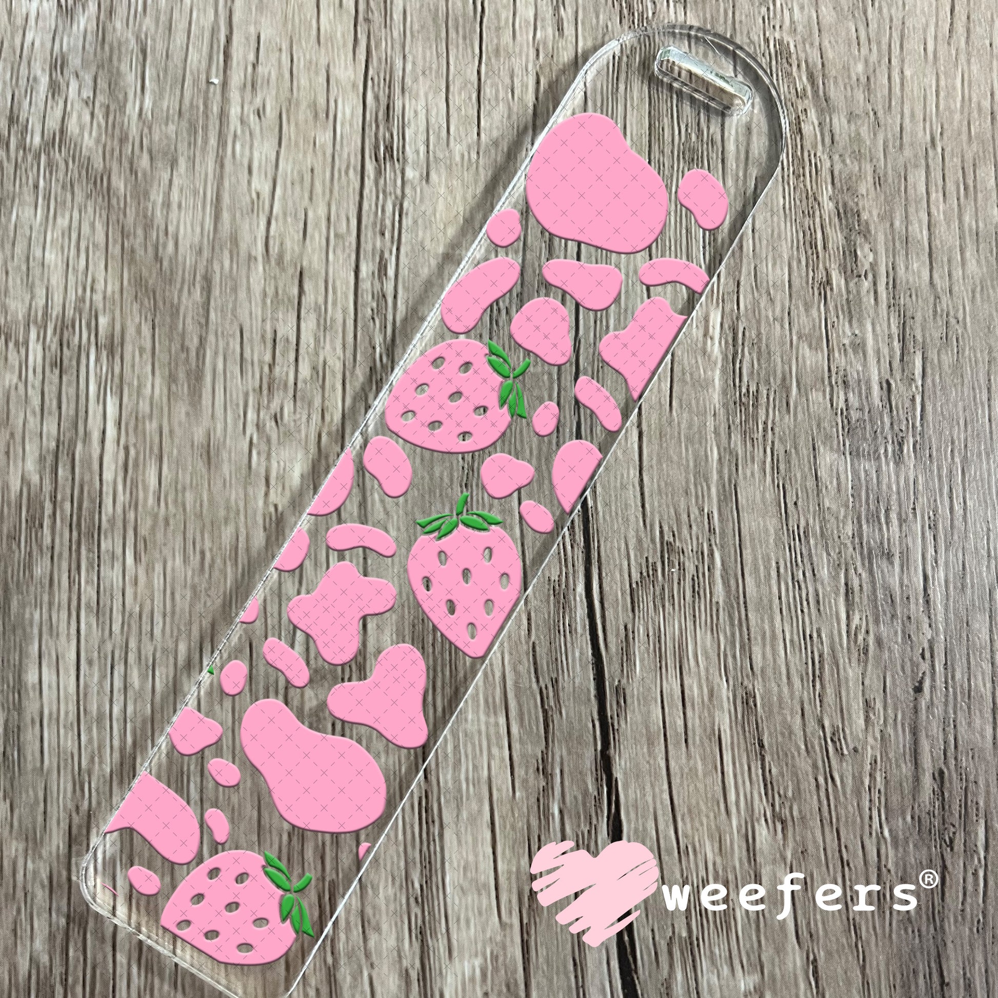 UV DTF Cup Wraps - Pink Strawberries Bookmark Weefers