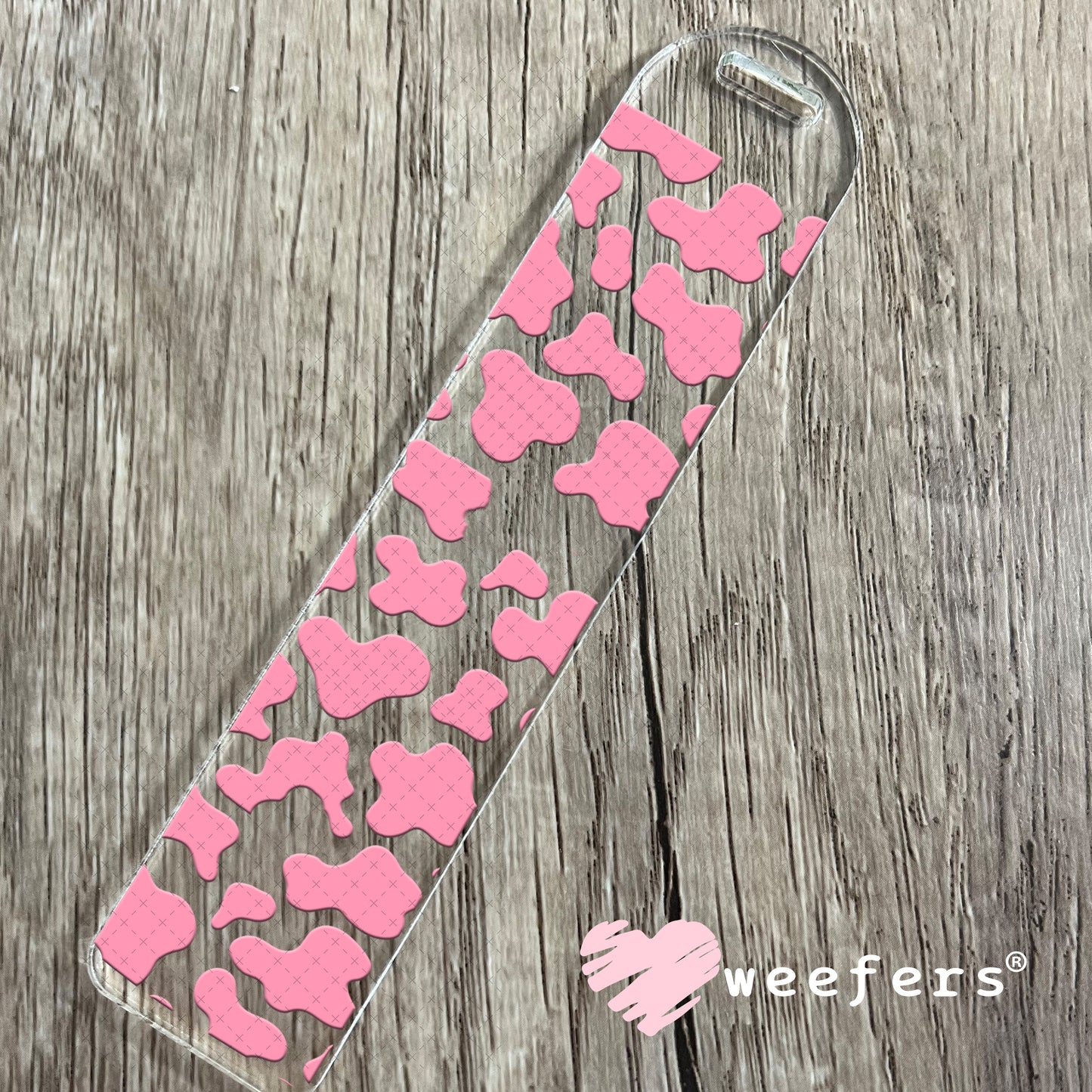 UV DTF Cup Wraps - Pink Cow Print Bookmark Weefers