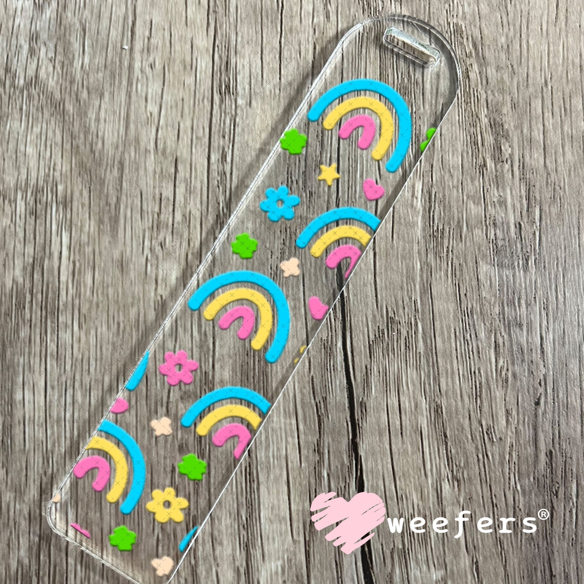 UV DTF Cup Wraps - Rainbows Blue Yellow Pink Bookmark Weefers