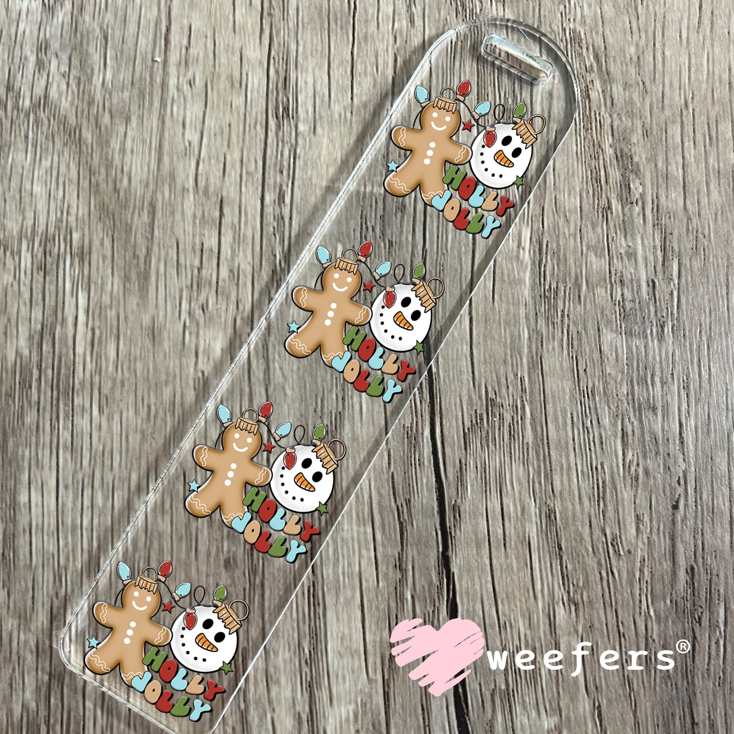 Holly Jolly Christmas UV DTF Bookmark Decal