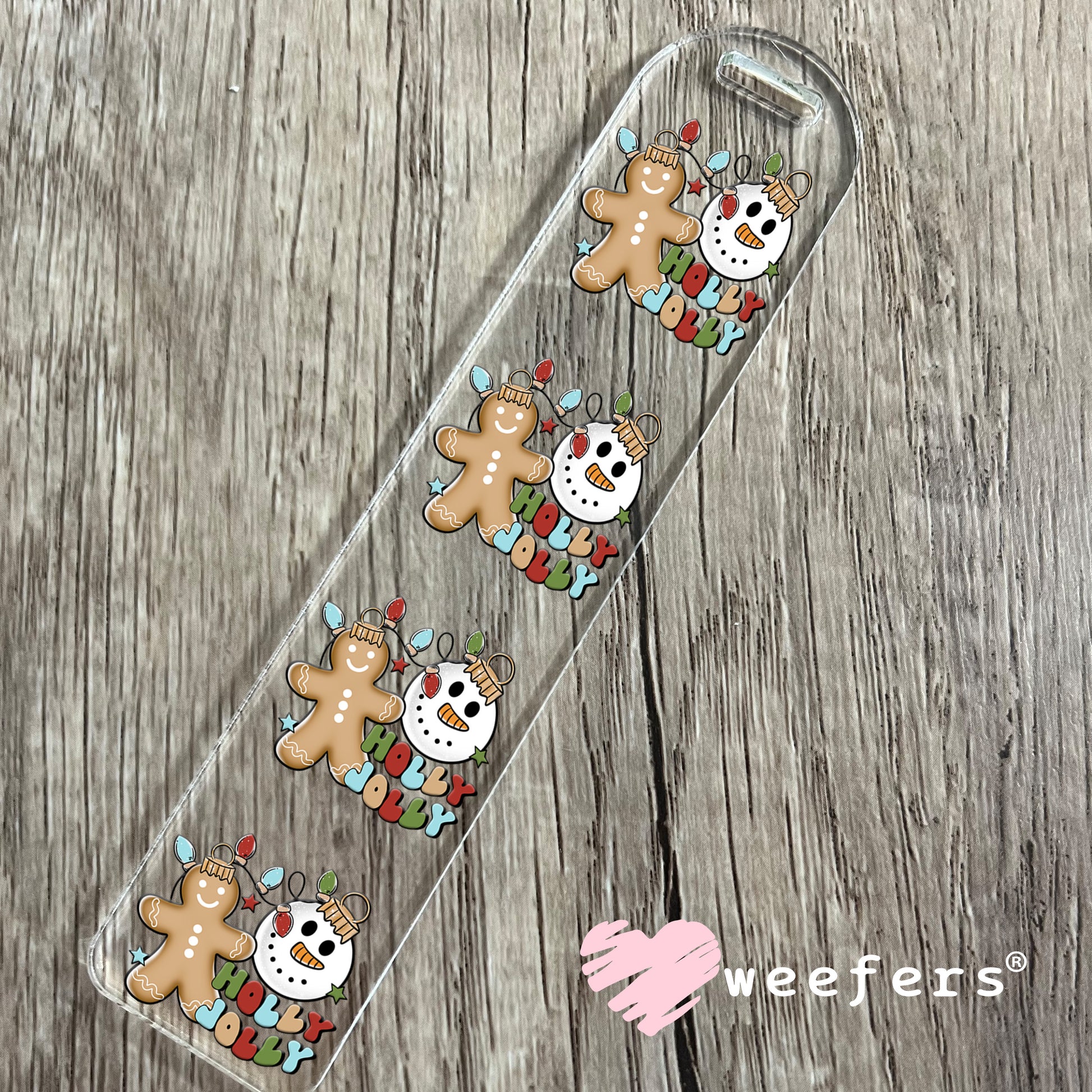 Holly Jolly Christmas UV DTF Bookmark Decal