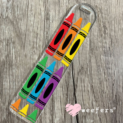 UV DTF Cup Wraps - Colored Crayons Teacher Bookmark Weefers