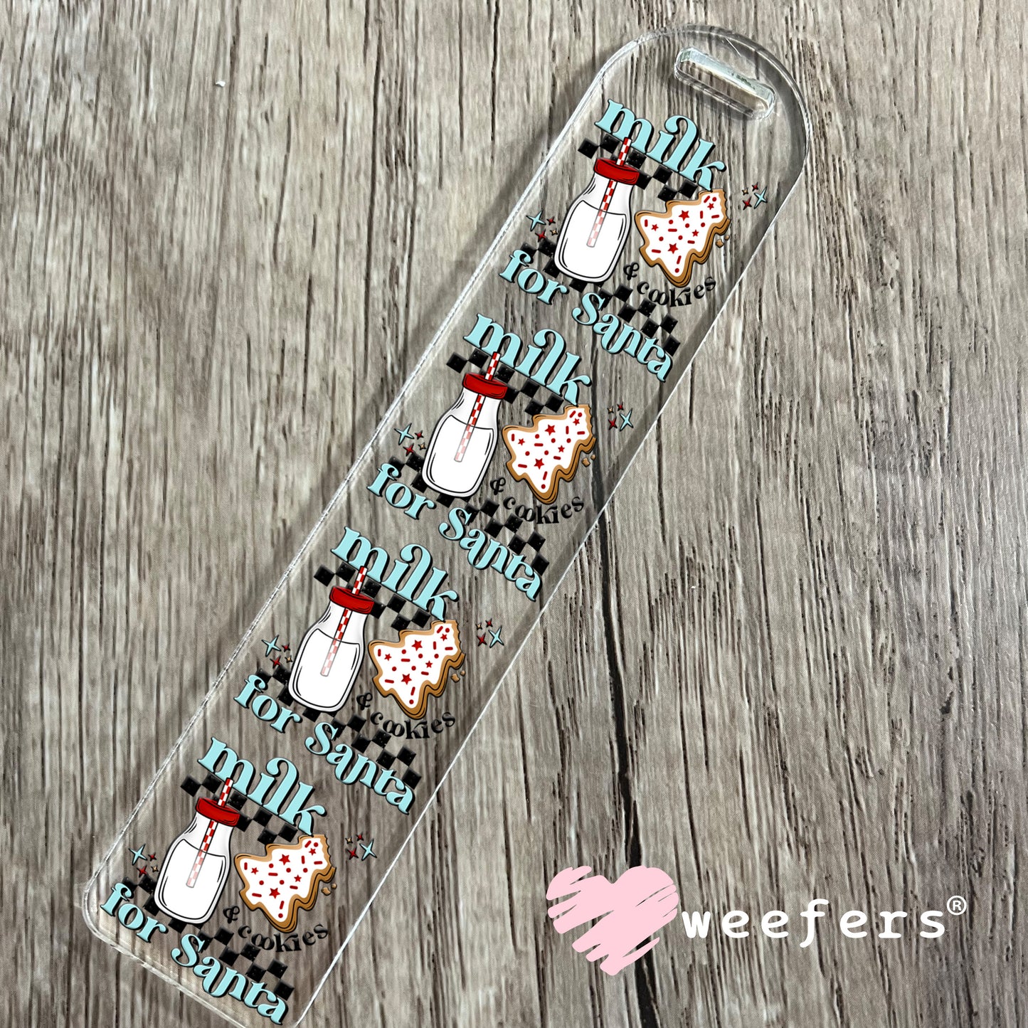 Milk and Cookies for Santa UV DTF Bookmark Decal