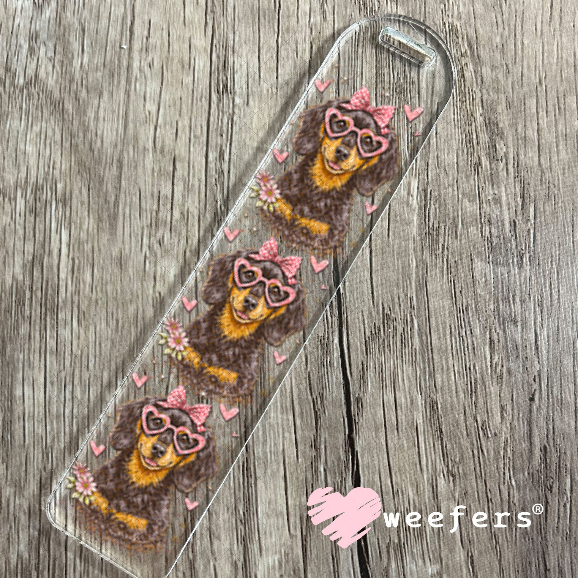UV DTF Decal - Hearts Dachshund Bookmark Weefers