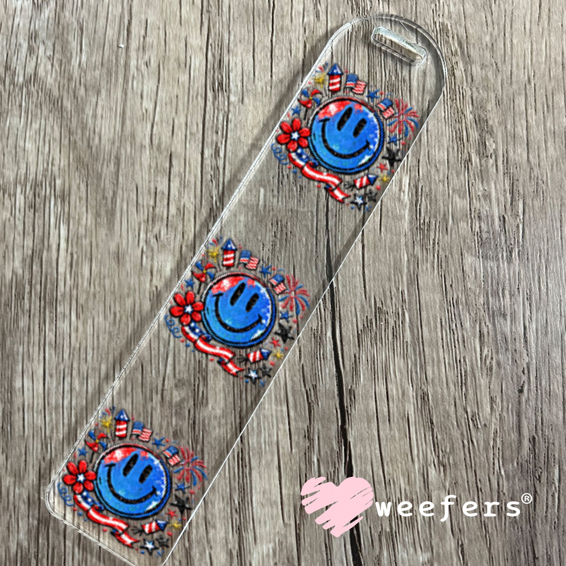 UV DTF Decal - Happy Face 4th of July Bookmark Weefers