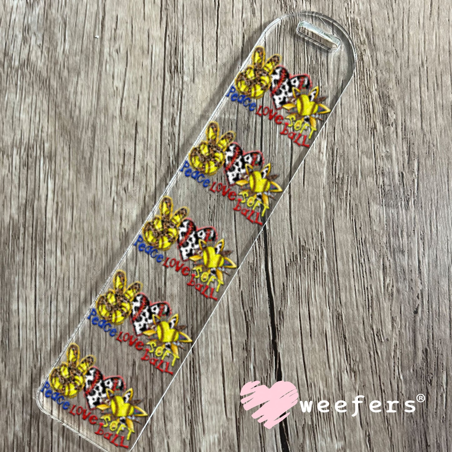 UV DTF Decal - Peace Love Softball Bookmark Weefers