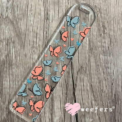 UV DTF Cup Wraps - Peach and Blue Butterflies Bookmark Weefers