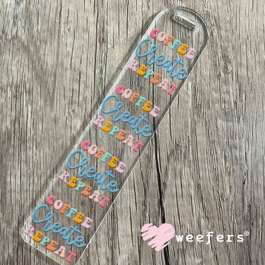UV DTF Decal - Coffee Create Repeat Bookmark Weefers