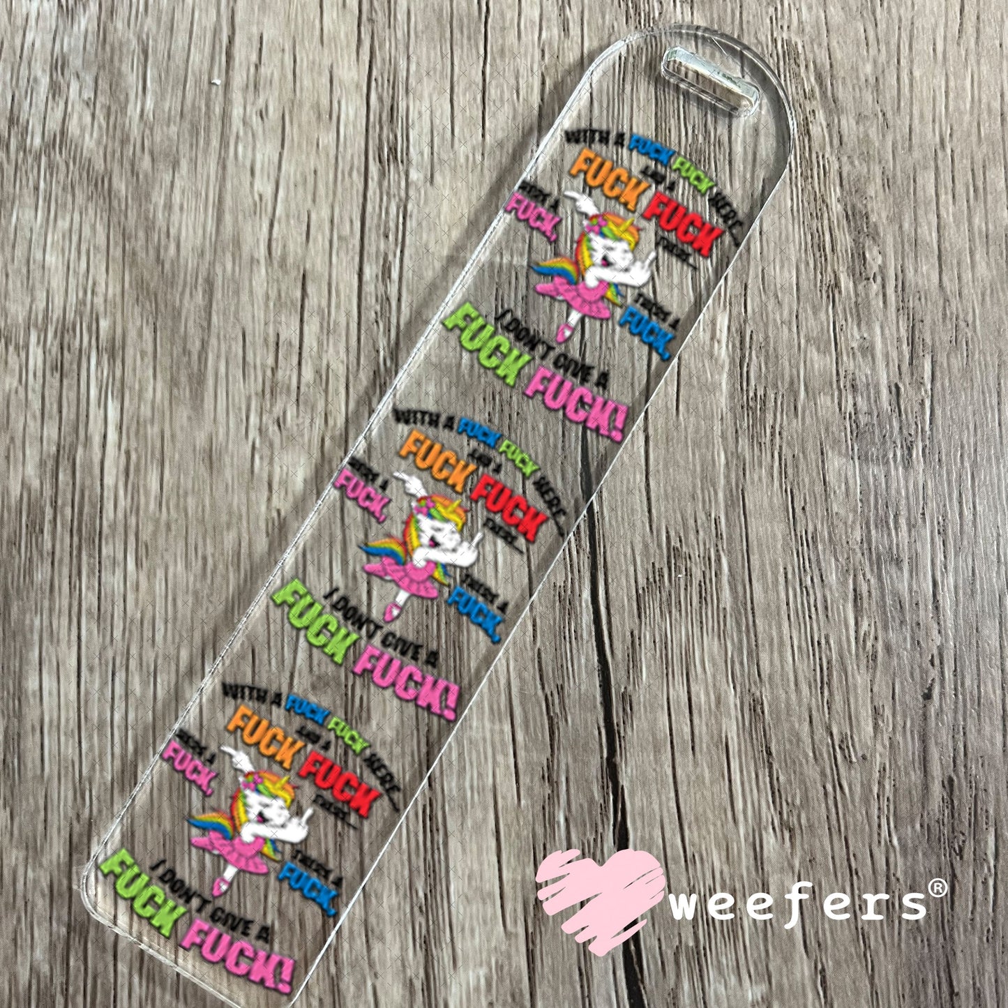 UV DTF Decal - With a F$ck here Unicorn Bookmark Weefers