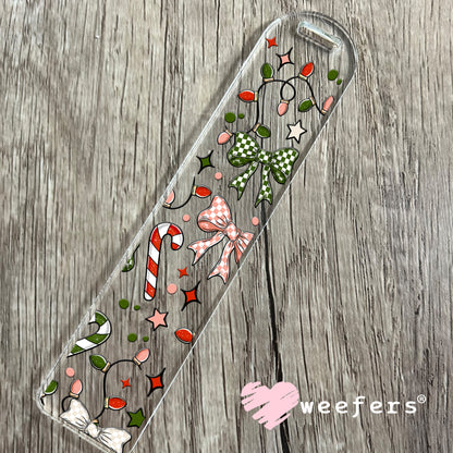 Christmas Bows and Candy Canes UV DTF Bookmark Decal