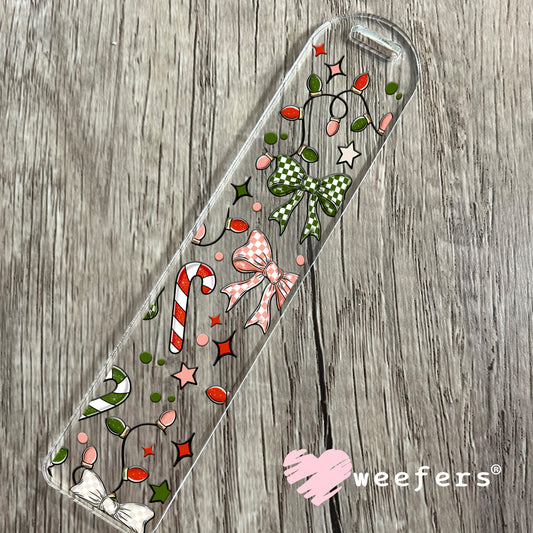 Christmas Bows and Candy Canes UV DTF Bookmark Decal