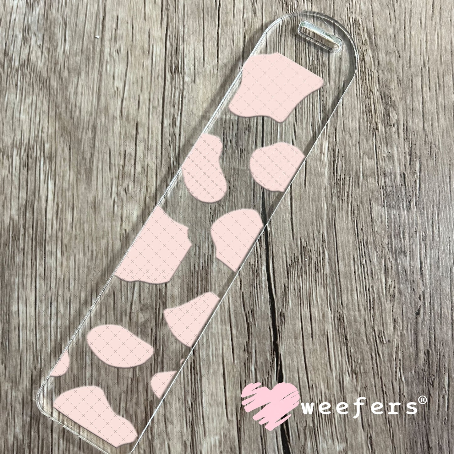 UV DTF Cup Wraps - Pink Cow Print Bookmark Weefers