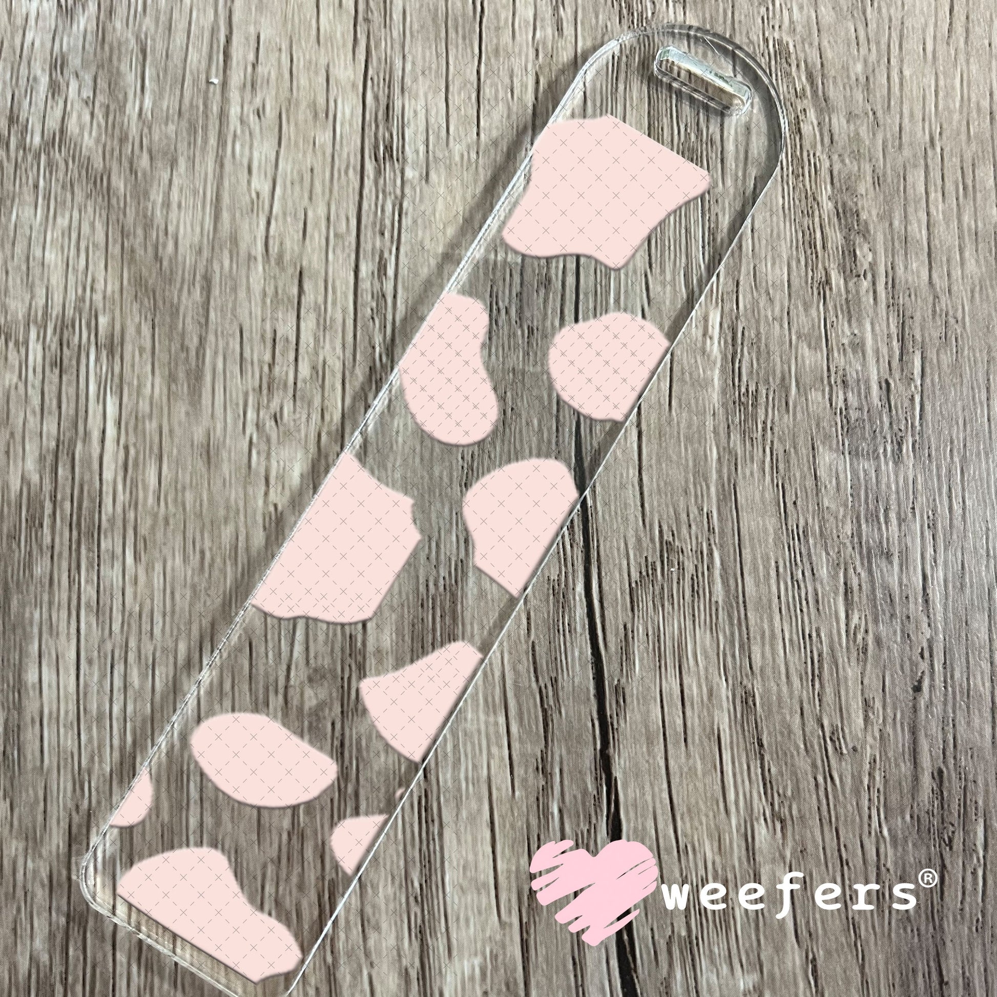 UV DTF Cup Wraps - Pink Cow Print Bookmark Weefers