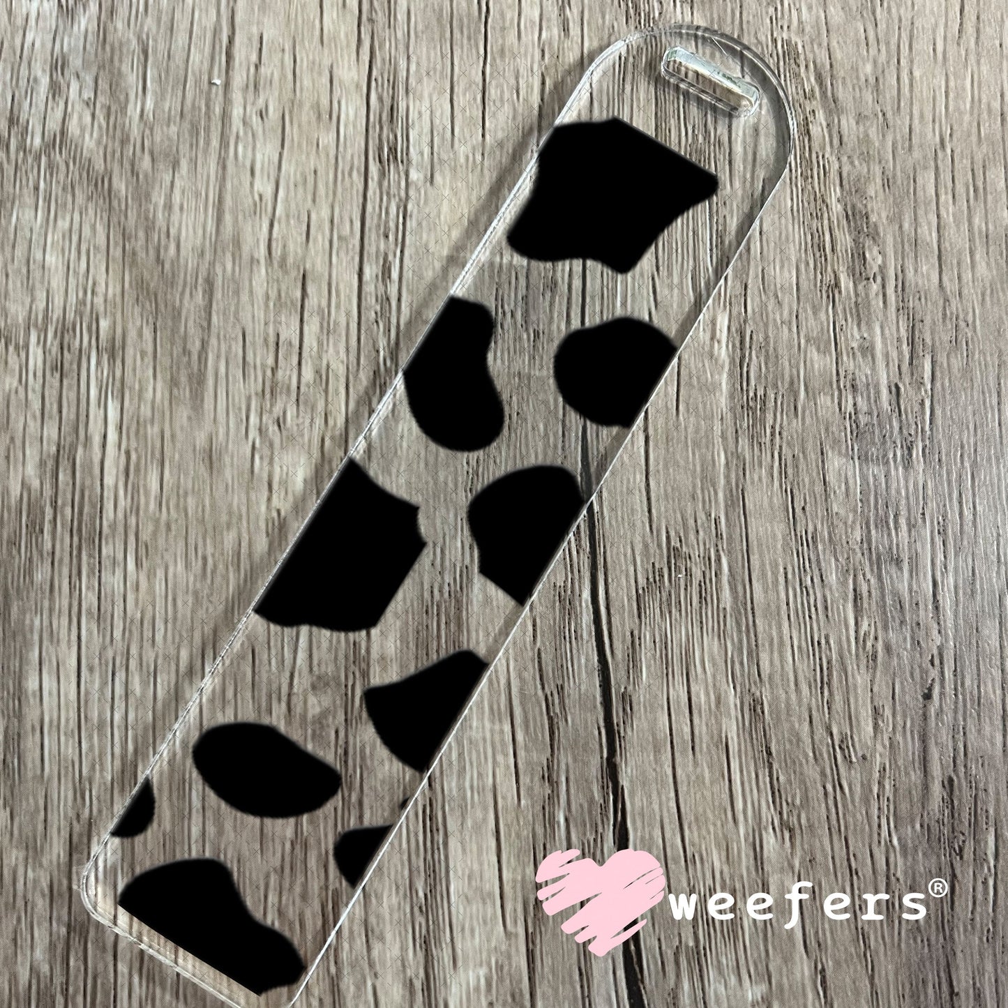 UV DTF Cup Wraps - Black Cow Print Bookmark Weefers