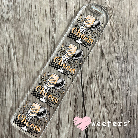 Cheers to the New Year Black Gold UV DTF Bookmark Decal