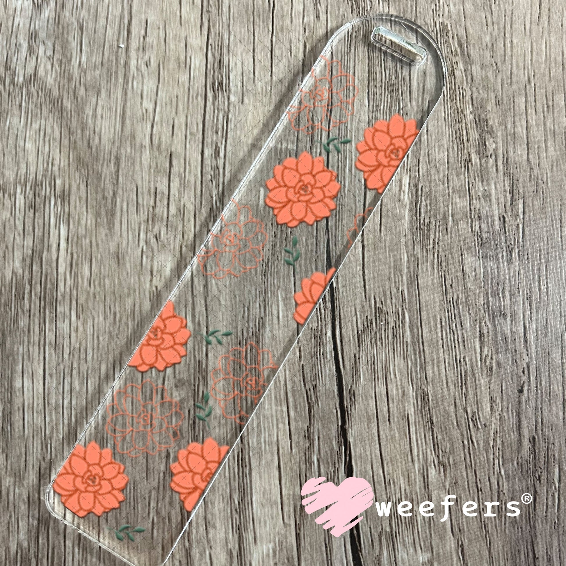 UV DTF Cup Wraps - Peach Succulent Bookmark Weefers
