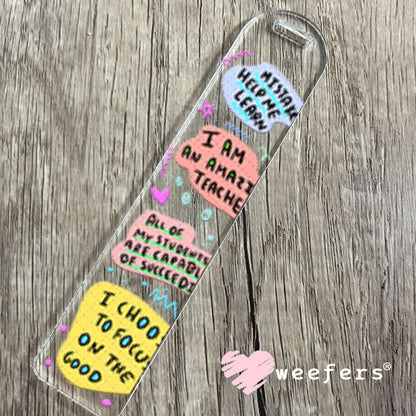 UV DTF Cup Wraps - Teacher Daily Affirmations Bookmark Weefers