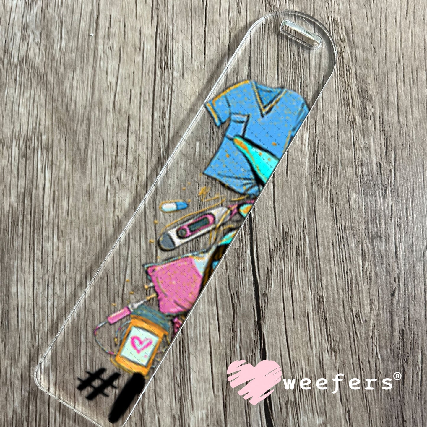 UV DTF Decal - Nurse Life Messy Bun Bookmark Weefers