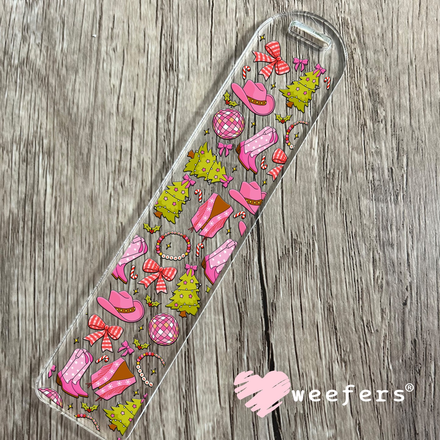 Cowgirl Christmas UV DTF Bookmark Decal