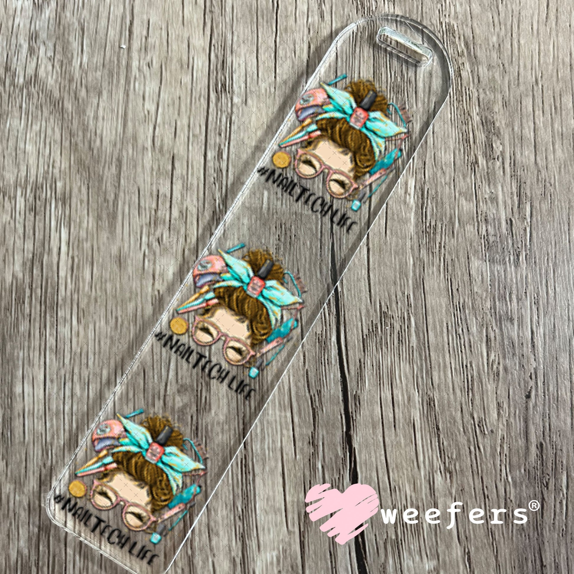 UV DTF Decal - Nail Tech Life Messy Bun Bookmark Weefers
