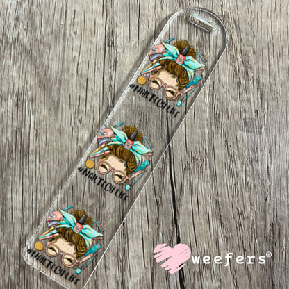UV DTF Decal - Nail Tech Life Messy Bun Bookmark Weefers