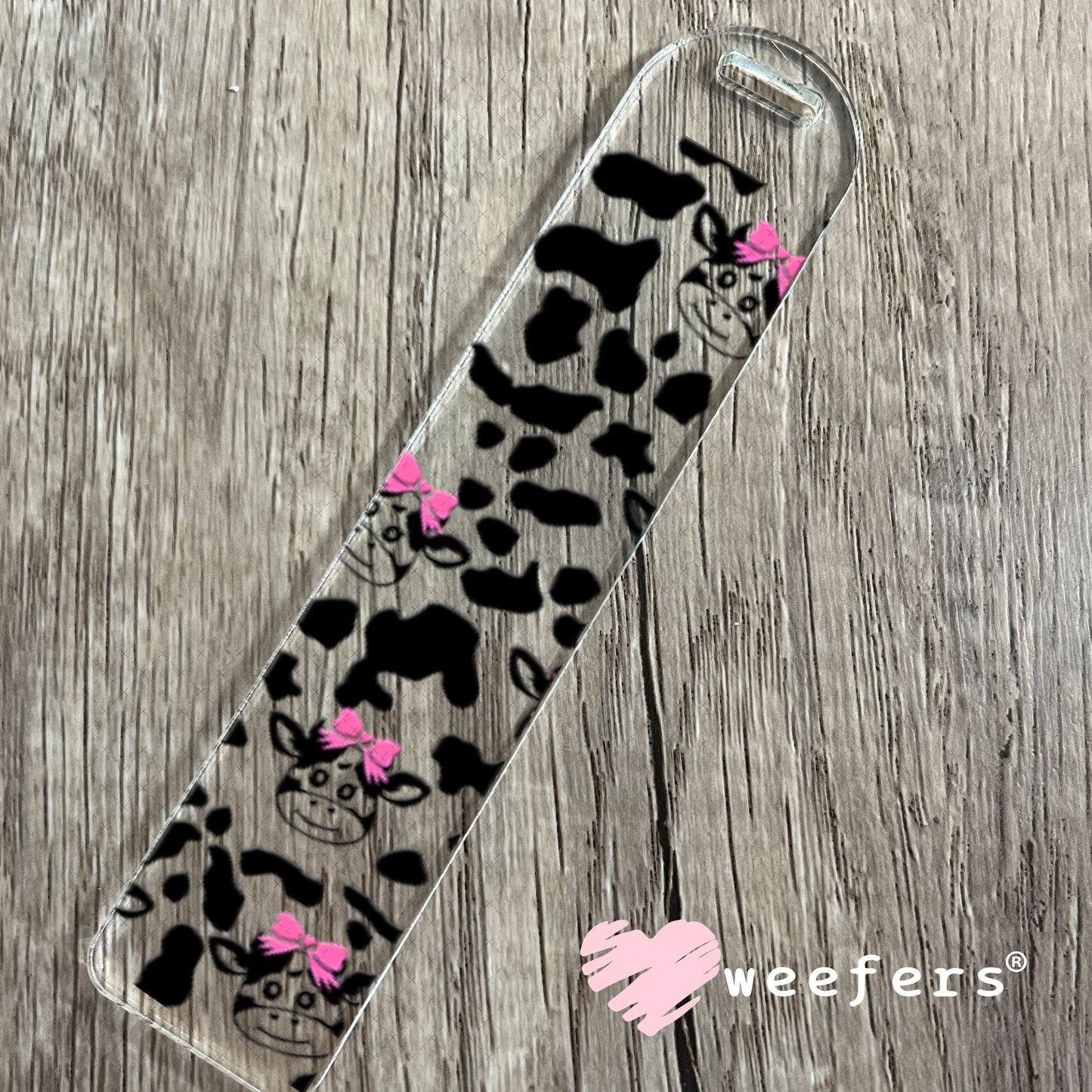 UV DTF Cup Wraps - Cute Pink Bow Cows Bookmark Weefers