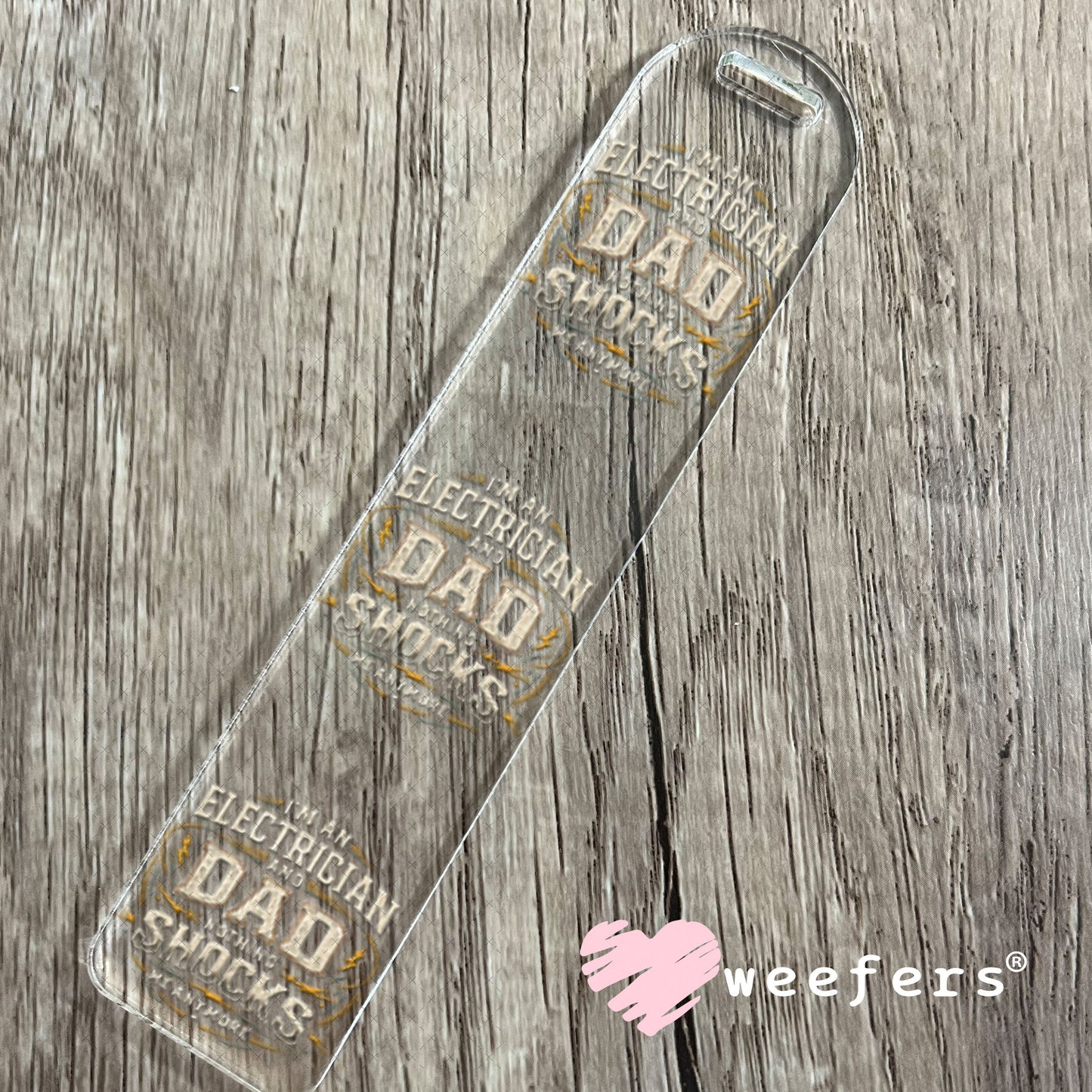 UV DTF Decal - I'm an Electrician and Dad Cream Bookmark Weefers