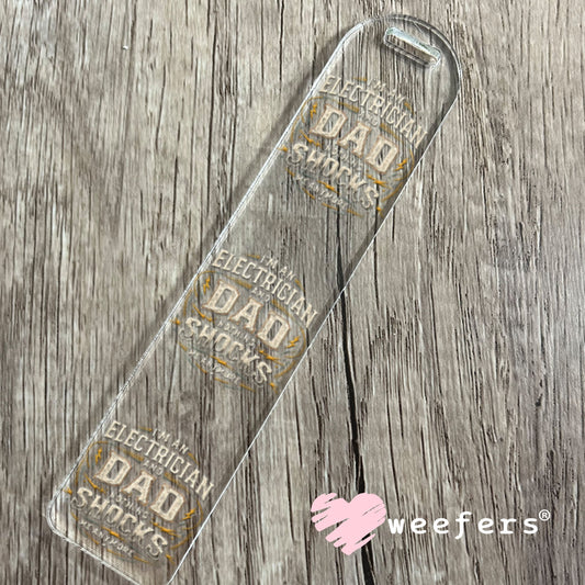 UV DTF Decal - I'm an Electrician and Dad Cream Bookmark Weefers