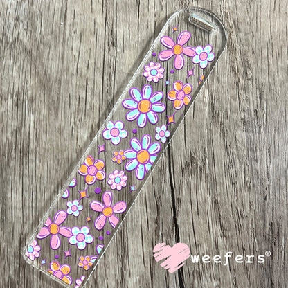 Purple and Pink Flowers UV DTF Bookmark Decal