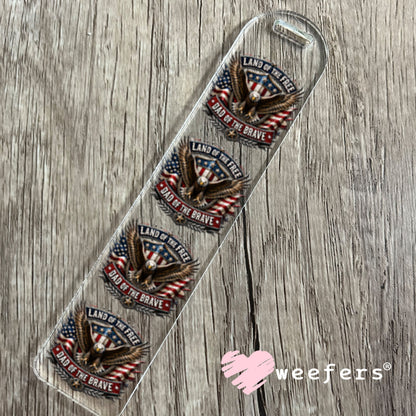 UV DTF Decal - Land of the Free Dad of the Brave Bookmark Weefers
