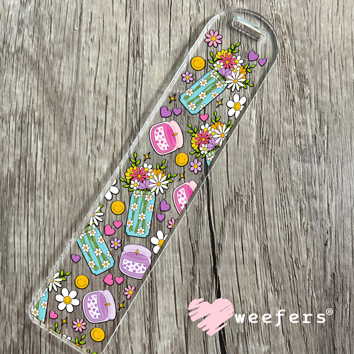 Flowers and Candles UV DTF Bookmark Decal