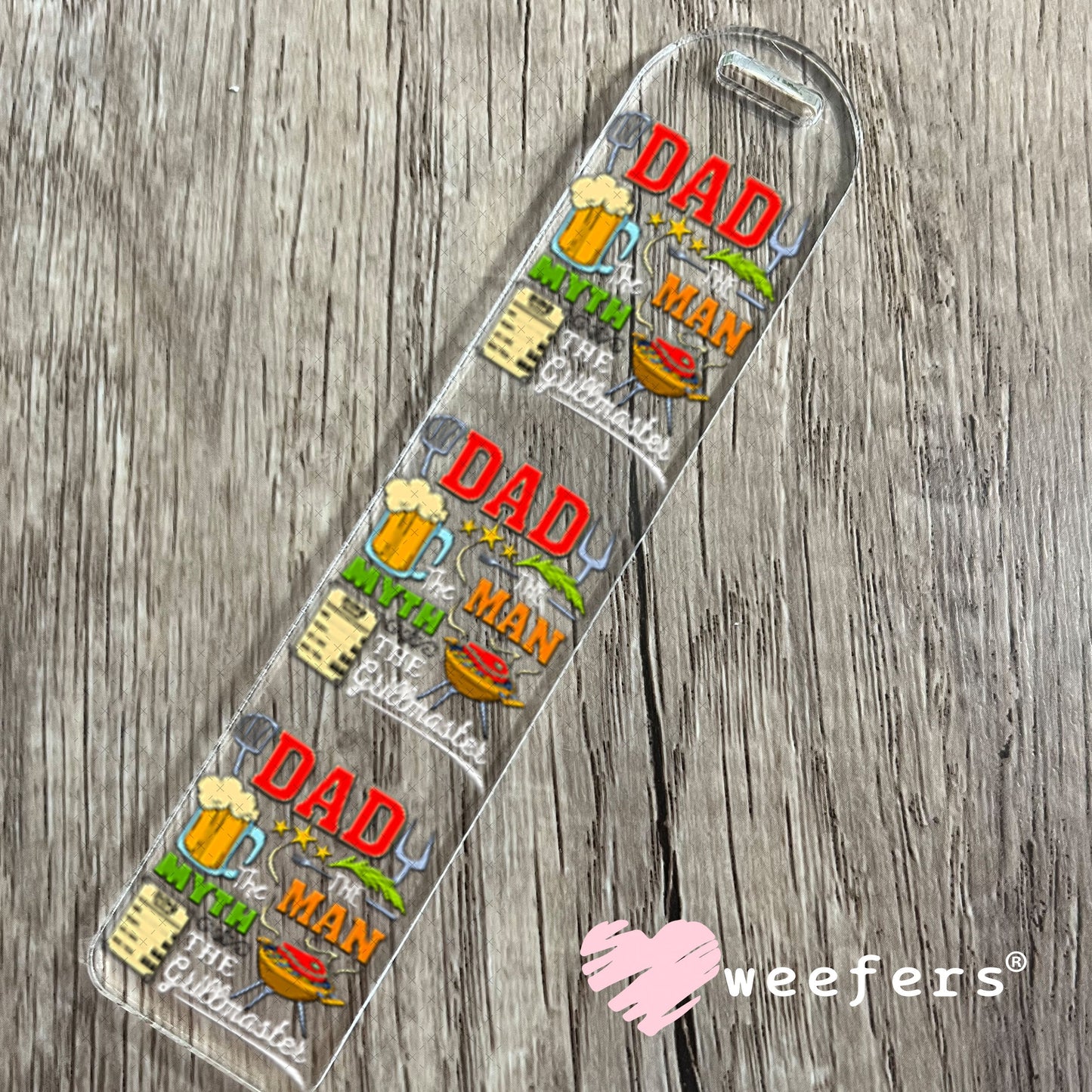 UV DTF Decal - Dad the Man The Grillmaster White Bookmark Weefers