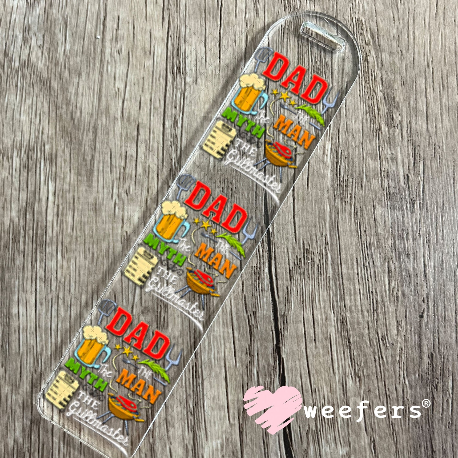 UV DTF Decal - Dad the Man The Grillmaster White Bookmark Weefers