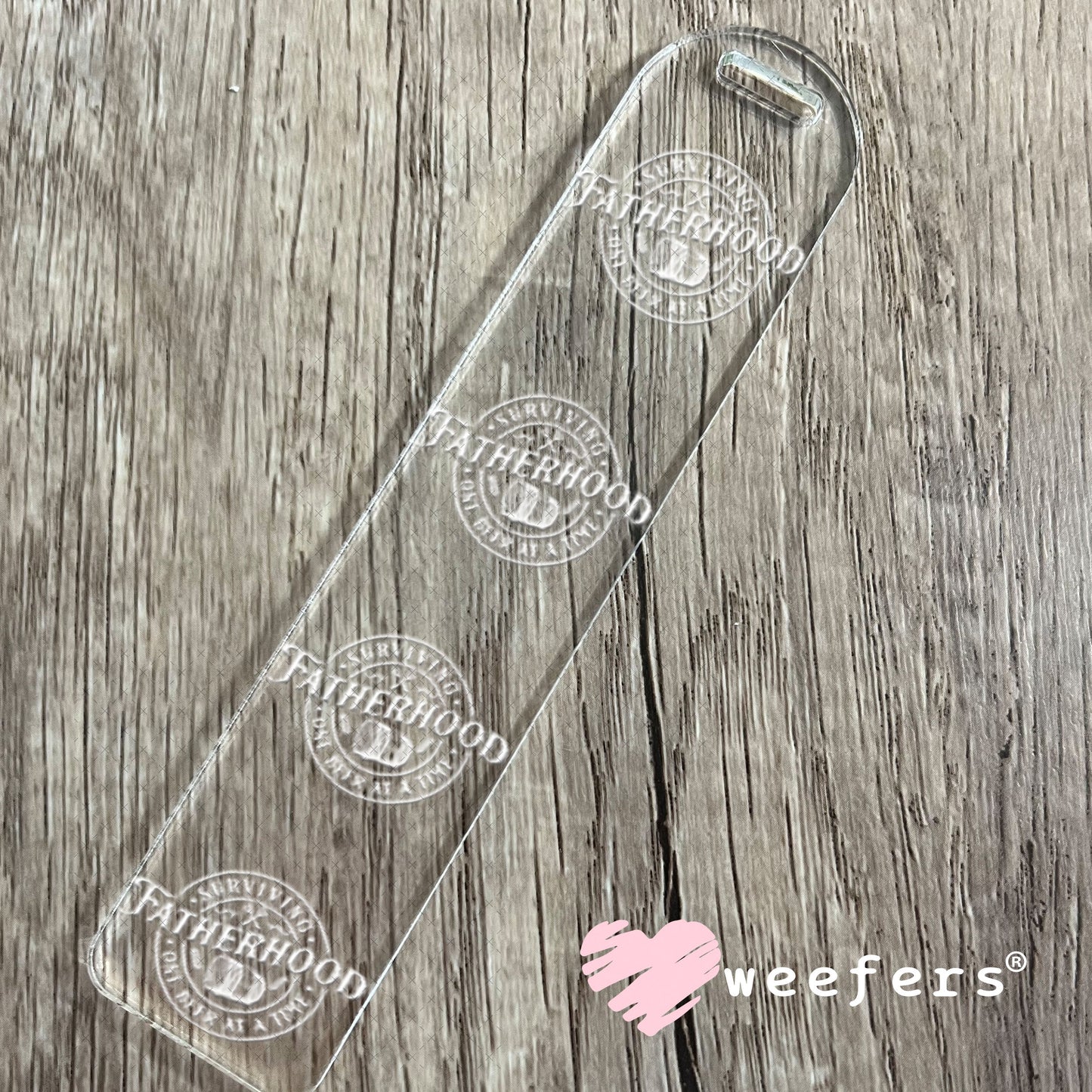 UV DTF Decal - Surving Fathhood One Beer at a Time White Bookmark Weefers