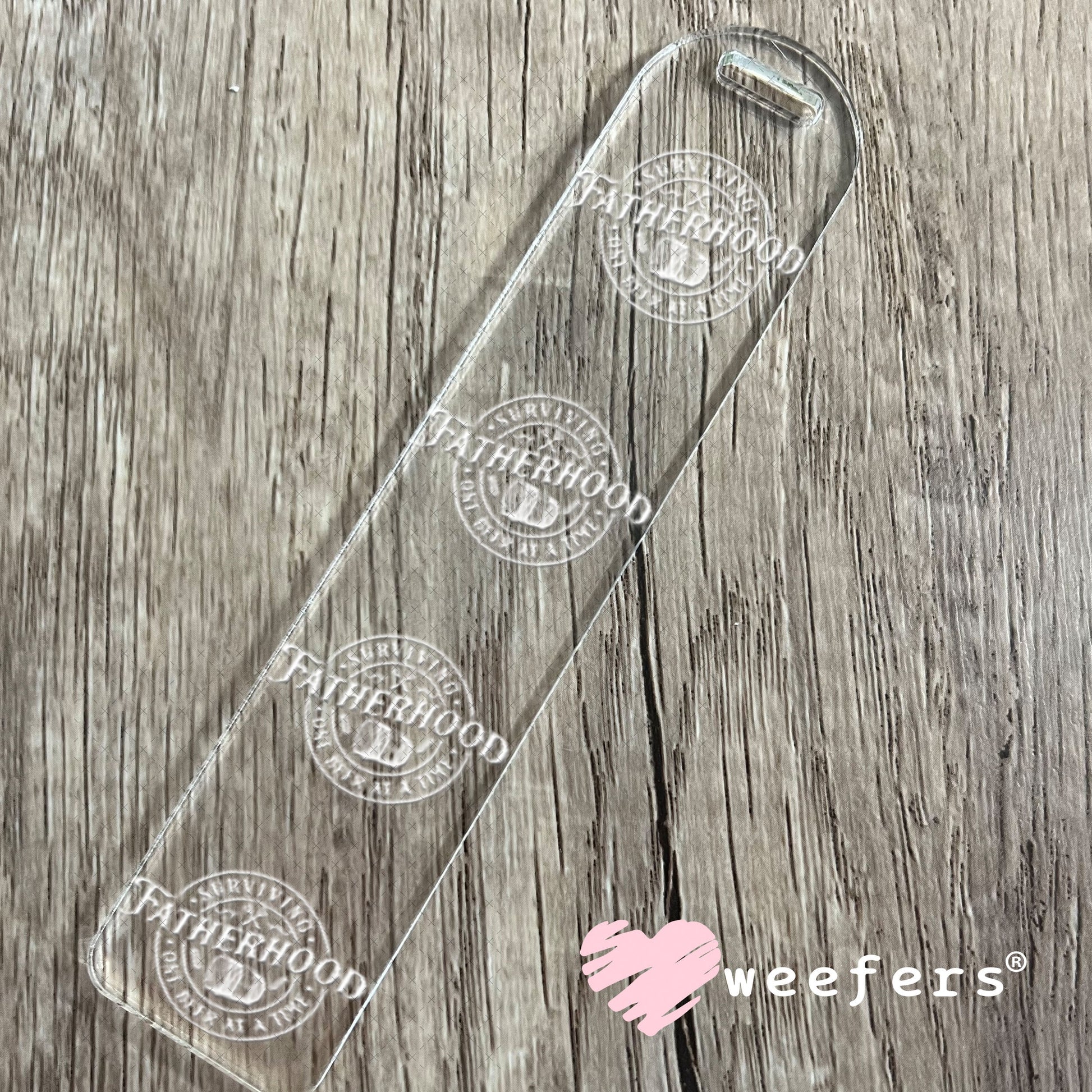 UV DTF Decal - Surving Fathhood One Beer at a Time White Bookmark Weefers