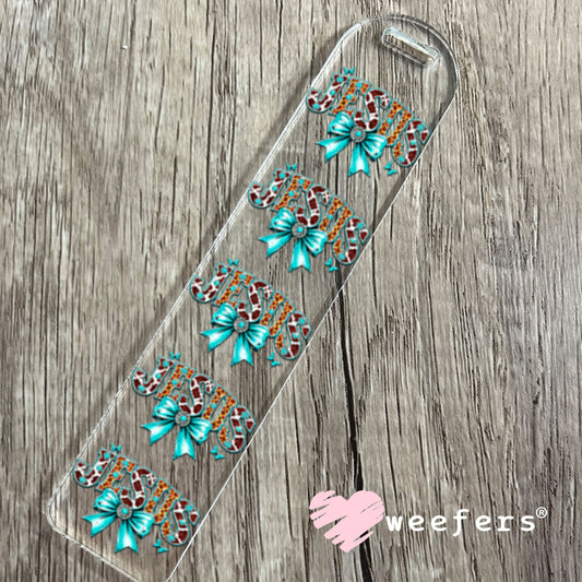 UV DTF Decal - Jesus Western Bow Teal Bookmark Weefers