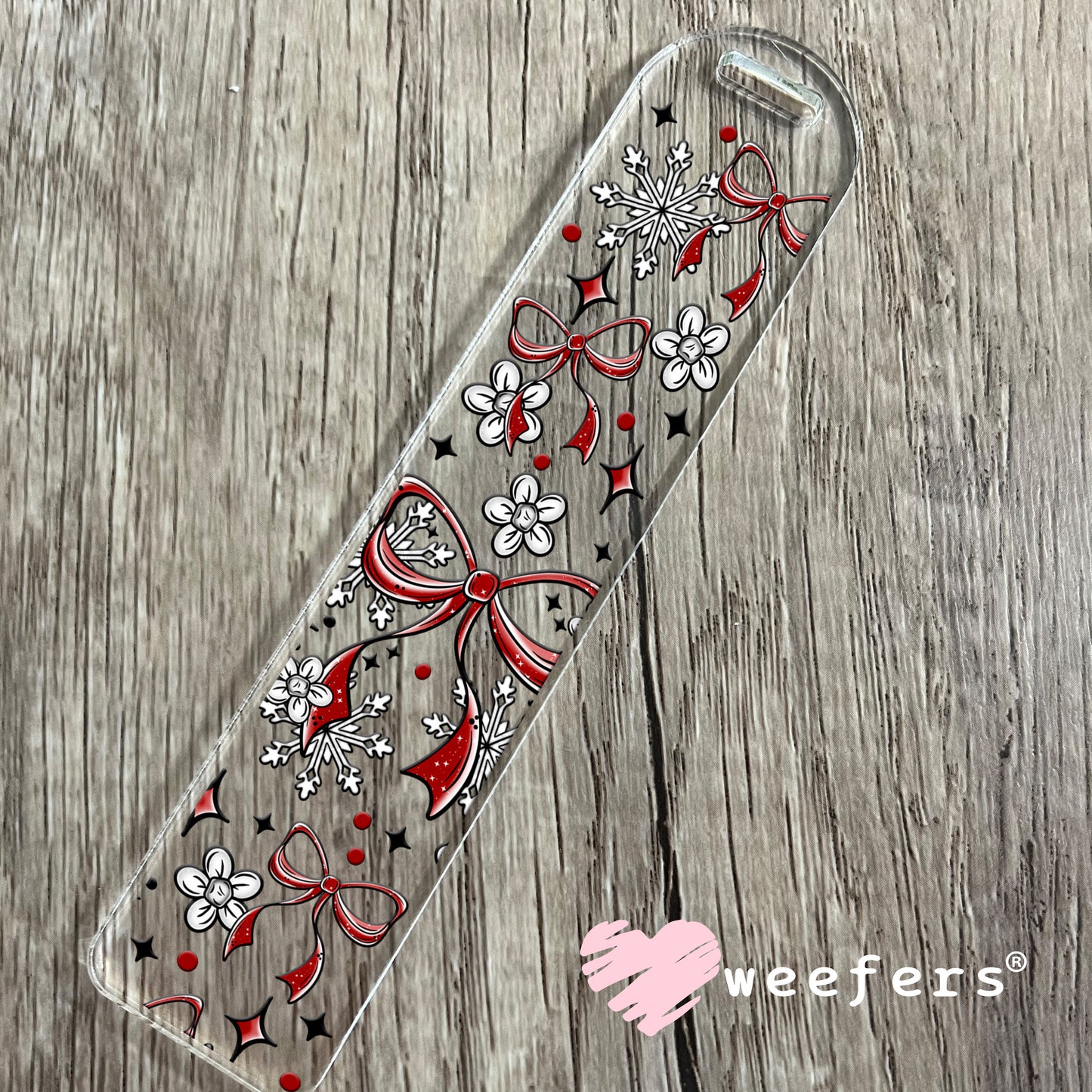 Red Christmas Bows UV DTF Ornament Decal