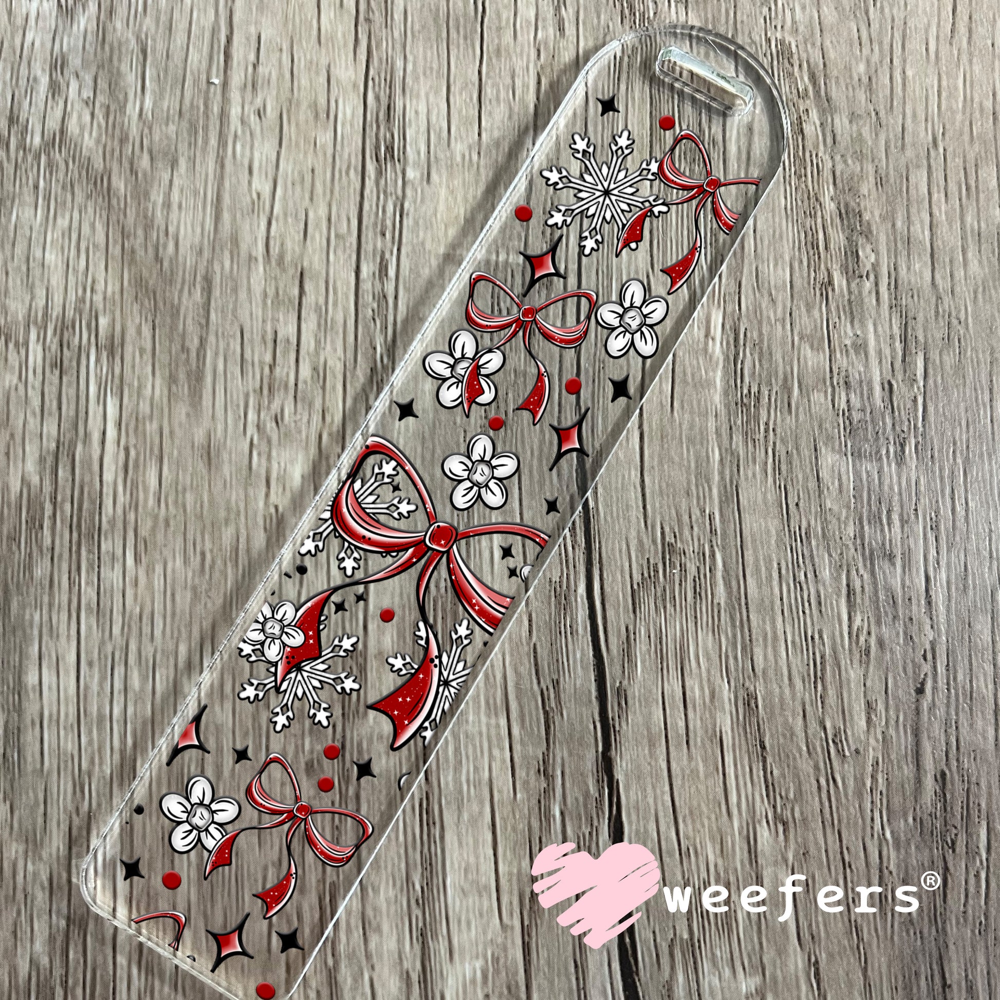 Red Christmas Bows UV DTF Ornament Decal