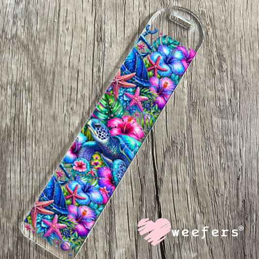 UV DTF Decal - Blue and Magenta Sea Turtle Bookmark Weefers