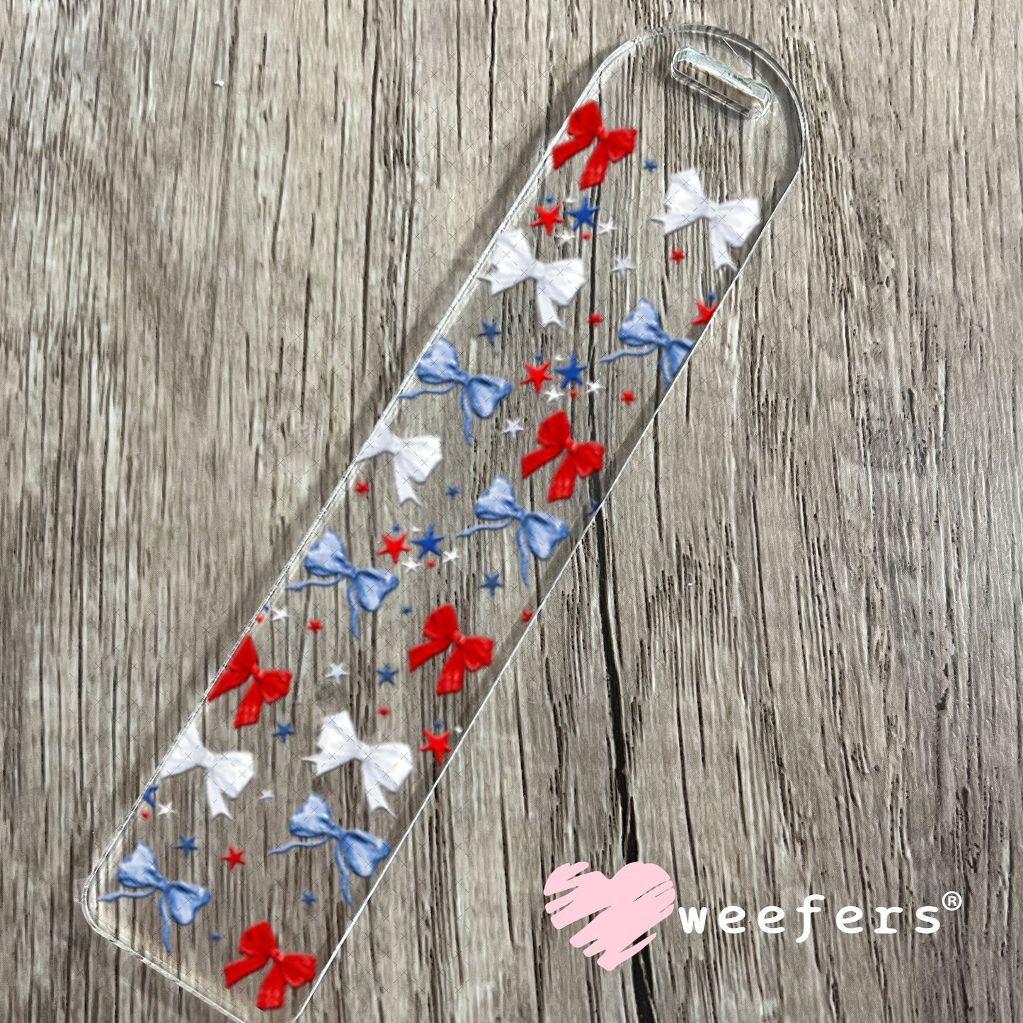 UV DTF Cup Wrap – USA Red White Blue Bows Bookmark Weefers