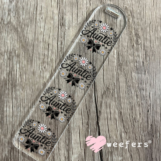 UV DTF Decal - Auntie Black Bow Bookmark Weefers