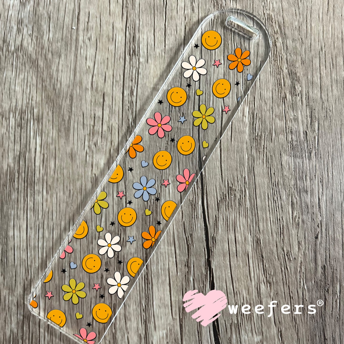 Smile Faces Flowers  UV DTF Bookmark Decal