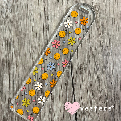 Smile Faces Flowers  UV DTF Bookmark Decal