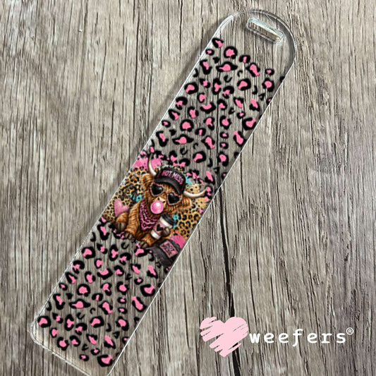 UV DTF Cup Wraps - Hot Mess Pink Leopard Cow - Weefers® Exclusive Bookmark Weefers